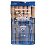 PFERD TOOLS Schlüsselfeilen-Set 265 B in Kunststofftasche, 6 Feilen, 100mm, mit Holzheften, 11706100 - für eine große Bandbreite von filigranen und leichten Feilaufgaben geeignet