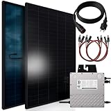 SUNNIVA 920W Balkonkraftwerk BIFAZIAL FULLBLACK komplett Steckdose Beny 800W Wechselrichter, PV Solaranlage, 2x 460W Glas-Glas Solarmodule, inkl. 5m Kabel, Komplettset Photovoltaikanlage