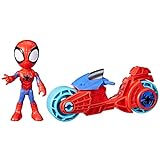 Hasbro Marvel Spidey and His Amazing Friends Spidey Figur mit Motorrad, Spielzeug für Jungs und Mädchen ab 3 Jahren