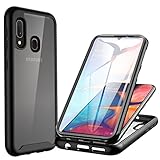 CENHUFO für Samsung Galaxy A20e Hülle, 360 Grad Schutzhülle Stoßfest Panzerhülle mit Eingebautem Displayschutz, Outdoor Bumper Full Cover Case komplett Handyhülle für Samsung Galaxy A20e - Schwarz