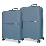 MOVOM Moon Koffer-Set Blau 66/76 cm starr 7,6 kg TSA-Verschluss integriertes Polypropylen 7,6 kg 181,3 L ausziehbar, Blau, Einheitsgröße, Kofferset, blau, Einheitsgröße, Koffer-Set