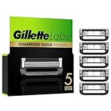 Gillette Labs Champion Gold Edition Ersatzklingen, Kompatibel Mit Gillette Labs Rasierer Mit Reinigungs-Element, 5 Ersatzklingen