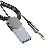 Auto-Audio-Receiver, kabelloser Audio-Adapter, funktioniert mit Smartphones und Tablets, kabelloser Senderempfänger, multifunktionaler Aux-Autoadapter