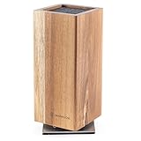 Hanseküche Messerblock - Messerhalter ohne Messer aus Holz Messerbrett (Akazienholz, Mit Borsteneinsatz)