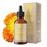 Ringelblumenöl 100% reines organisches veganes - Calendula Oil - 100ml - Glasflasche - für empfindliche, trockene und rissige Haut.