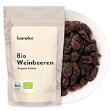 Kamelur 1kg dunkle BIO Rosinen ungeschwefelt - aromatische Weinbeeren schonend getrocknet und ungezuckert - hochwertige Rosinen BIO zum Verfeinern von Müsli & Co.