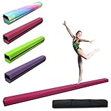 HomeSun Schwebebalken 240cm Faltbar Balance Beam Gymnastik Balance-Balken Gymnastikbalken Übung Fitness Training Turnen für Zuhause (Rosa, 240cm)