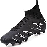 situkeke Fußballschuhe Herren High Top Kunstrasen Fussballschuhe Jungen Kinder FG AG Turf Trainer Stollen Spikes Fußball Stiefel Football Schuhe,Black2,EU43