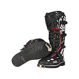 O'NEAL Motocross Stiefel TRIBUTE Boot SQUADRON V.21 I MX Enduro I Ergonomische Motorradschuhe Herren & Damen mit Metall Sohlenschutz I Schwarz/Grau I Größe 44/10,5
