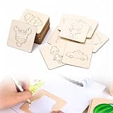 ChAusa Set mit 60 Schablonen Malen, Holz Schablonen Kinder, Radierschablone, Pädagogische DIY-Malschablonens für Kinder, für Diy Geburtstag Geschenke Kleinkinder Vorschule Malwerkzeug Handwerk