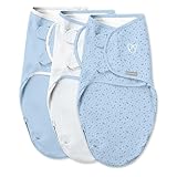 SwaddleMe von Ingenuity Easy Change Wickeltuch in Größe S/M, für Kinder von 0-3 Monaten, 3,2-6,4 kg, bis zu 66 cm lang, 3er-Pack Baby-Wickeltuch mit leicht wechselbarem Reißverschluss
