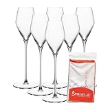 Spiegelau Definition Digestifgläser 6er Set + Poliertuch, Aperitifgläser (130 ml) und Mikrofaser-Glasreinigungstuch (50 x 64 cm), Kristallglas