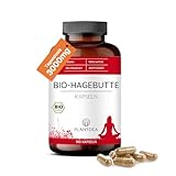 Bio Hagebutte Kapseln I 3000mg Tagesdosis I 180 Hagebutte-Kapseln hochdosiert I laborgeprüft I Bio Hagebutte Pulver I veganes Hagebutte-Präparat I Ohne Zusätze I PlantDEA