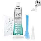 Allisway Acrylkleber, Kleber Kunststoff, ABS Kleber, Kaltschweißkleber, Anwendbar Auf Acryl, Textil, Modellbauten, Basteln und Heimwerken, Transparent, Wasserfest, Feuchtigkeitsbeständig, 100ml