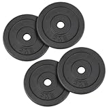ALPIDEX Hantelscheiben Set Gusseisen 4 x 5 kg 30 mm Gewichtscheiben Hantelgewicht Gewichte