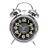 Mechanischer Wecker – altmodische Aufziehuhr, leuchtende, geräuschlose Timer-Uhr, Vintage-Design | Schlafzimmer, Nachttisch, Schreibtisch, Reisen, Zimmer, Kinder, Bett, Senioren, Büro, Zuhause, Arbeit