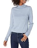 Amazon Essentials Damen Leichter Pullover mit Stehkragen (in Übergröße erhältlich), Indigoblau Meliert, L