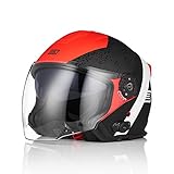 ORIGINE Motorrad Jet Helm mit Bluetooth Roller Helm mit Doppelvisier genehmigt ECE 22-06