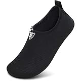 Racqua Wasserschuhe für Männer und Frauen, Barfuß, Strand, Schwimmschuhe, schnell trocknende Aqua-Yoga-Socken für Pool, Reisen, Kajakfahren, Fluss Schwarz 40-41