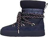 Tommy Hilfiger Damen Mid Boot Stiefel mit Schnürung, Blau (Space Blue), 39