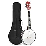 DREAMADE 4 Saiten Banjo 24 Zoll, Banjolele mit Remo-Fell und Reinigungstuch, Banjo Set für Kinder und Anfänger