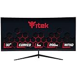 iTek Monitor GGC - 30' Curved R1800, WFHD 2560x1080 UltraWide, VA, 200Hz, 21:9, 1ms MPRT, 3xHDMI, DP, Audio, HDR Ready, Adapt Sync, Schwarz