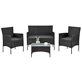 Juskys Polyrattan Sitzgruppe Fort Myers 4 Personen mit 2er...