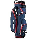 COSTWAY Golfbag, leichtes Golf Cart Bag, mit Regenhaube, 14er Einteilung von Schlägerfach, auch zur Nutzung auf Golf Trolley und Golf Cart, 7/8 Reißverschlusstaschen (SP37828 Marine)