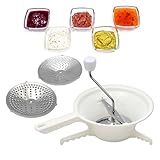 Passiermaschine für Kartoffelpüree – Manueller Zerkleinerer aus Edelstahl, ergonomisch, rotierendes Küchenutensil, weiche Lebensmittelzubereitung, Zubehör für Saucen und