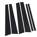 SIXRUN 6pcs Glänzende Schwarze PC-Spiegel-Oberflächen-Säulen-Post-Trimm Cover, Crown Victoria Grand Marquis 1998-2008,