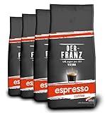 Der-Franz Espresso Kaffee, ganze Bohne, 4 x 1000 g