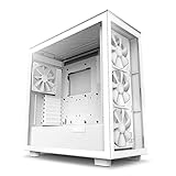 NZXT H7 Elite 2023 - CM-H71EW-02 - ATX Mid-Tower Gaming PC-Gehäuse - USB-C Port - Tempered Glass Front- & Seitenteil - 3X F-Series 140mm Core RGB Fans inklusive - Für Wasserkühlung Ready - Weiß