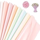 Metallic Seidenpapier Set, 120 Blatt 29.8x20.4cm Seidenpapier Bunt, Geschenkpapier Verpackungsmaterial, Bastelpapier zum Erstellen von Pompons, Papierblumen, Tischdekoration,Geschenktüten, 8 Farben