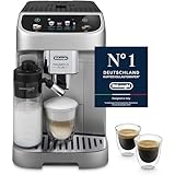 De'Longhi Kaffeevollautomat Magnifica Plus ECAM322.70.SB mit großem Touch-Farbdisplay, 18 Getränke (heiß & kalt), cremiger Milchschaum, individuelle Einstellungen (Aroma & Kaffeemenge), Silber