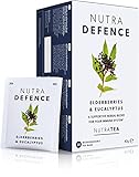 Nutra Tea NUTRADEFENCE, Immun- & Erkältungstee, Hustentee zur Unterstützung des Immunsystems und der Atemwege, 20 wiederverwendbare Teebeutel, Kräutertee mit Eukalyptus & Ingwer