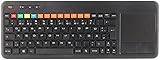 GeneralKeys Smart TV Tastatur: Funk-Tastatur m. Touchpad, für Smart-TVs von Samsung u.v.m., PC, PS3/4 (Tastatur für Samsung TV, Tastatur für Samsung Smart TV, Spielkonsole)