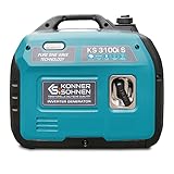 Inverter-Generator KS 3100i S von Könner & Söhnen.Stromerzeuger 3100 W, Schuko-Steckdose 230 V, 2 USB-Anschlüsse,LED-Anzeige, ECO-Modus,Kupferwicklungen,notstromaggregat EURO V.