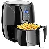 Heißluftfritteuse 3,5 L Heissluftfriteuse Airfryer XL mit 6 Programmen Multifunktionale Air Fryer mit Rezeptbuch ohne Öl Friteuse Heißluftfriteuse für 1-4 Personen Digitalem LED-Touchscreen ohne BPA