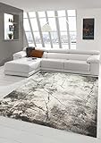 Teppich-Traum DESIGNERTEPPICH Wohnzimmer abstrakte Naturtöne anthrazit grau Creme beige Größe 160x230 cm