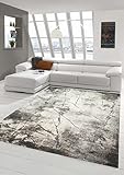 Teppich-Traum DESIGNERTEPPICH Wohnzimmer abstrakte Naturtöne anthrazit grau creme beige Größe 160x230 cm