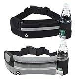 KASESSS 2 Stück Laufgürtel Handy, Verstellbarem Running Belt, Lauftasche Jogging mit Nacht Reflexband, Bauchtasche Sport mit Trinkflasche, Lauftasche mit Kopfhöreranschluss für Laufen,Wandern,Fahrrad