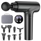 Massagepistole, Muskel Percussion Massagegerät, Massage Gun mit LED-Touchscreen, 20 Geschwindigkeiten, 9 Massageköpfe, Tragetasche, Leise Elektrische Massage Pistole, Geschenk für Männer & Frauen