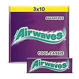 Airwaves Kaugummi | Cool Cassis | Lila, zuckerfrei | 20 x 3 Packungen (20 x 3 x 10 Dragees)
