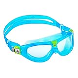 Aquasphere Seal Kid | Schwimmbrille für Kinder ab 3 Jahren mit UV-Schutz, Silikondichtung und beschlag- und auslaufsicheren Gläsern für Jungen und Mädchen, Aqua - Klare Linse