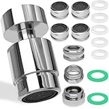 M22 Strahlregler Perlatoren für Wasserhähne, 24 nach 22 mm, Außen 22 nach 22mm Wasserhansip, Wasserhahn Sieb mit Dichtungen & ABS-Filter, Küchenspüle-Luftsprudler Wasserhahn für Badezimmer, Küche