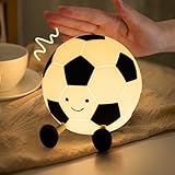 YISUN Fußball Nachtlicht, Nachtlicht Kinder, Tragbares Fussball Nachtlicht mit Touch Steuerung und Timer, Wiederaufladbare Dimmbare Silikonlampe, für Nachttisch Schlafzimmer Tischdekoration Geschenke