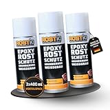 Rostio Epoxy Grundierung 1 K | EP Rostschutzgrundierung Spray | Korrosionsschutz | Grundierfüller Primer Rostschutz | Schnelltrocknend (3 Stück)