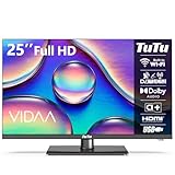 TuTu Smart TV 25 Zoll (64 cm), Full HD Fernseher mit WLAN, Triple Tuner (DVB-T/T2, DVB-C, DVB-S/S2), App Store, HDMI, USB, Mittelfuss