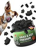 TFNDE® Gras- und Kotfresser Drops Hund – bei Fressen von Gras & KOT – mit Ulmenrinde für Hunde – beruhigen den Magen & reduzieren Sodbrennen - 200 STK. nährstoffreiche Hundeleckerli 100% Natürlich