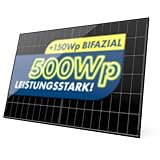 Solarmodul 500W Bifazial Glas-Glas PV-Module mit 2x2mm Glas, modernster n-Type Technology, Erweiterungs-Module für Ihre Mini-Solaranlage, Balkonkraftwerk oder DIY Komplettanlage